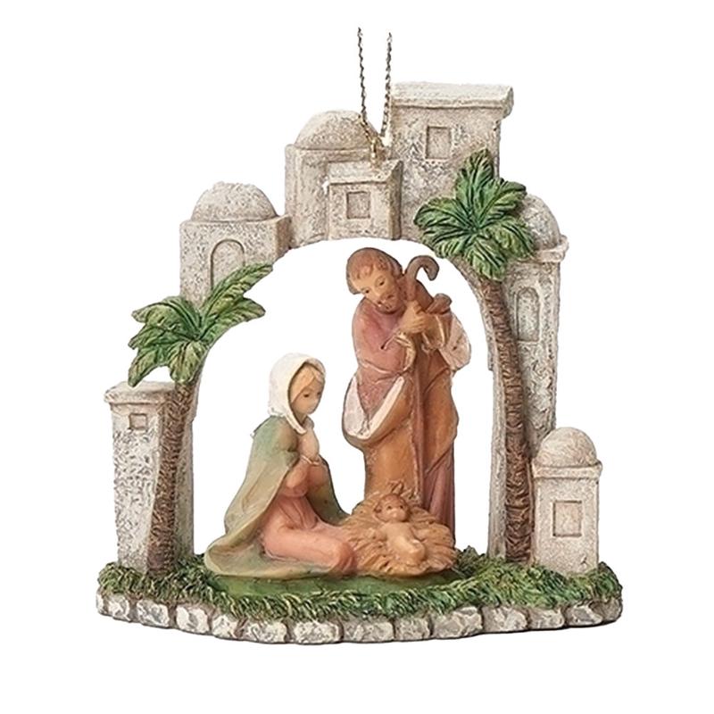 Bethlehem Town Holy Family Ornament