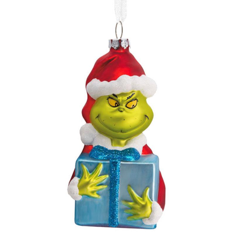 The Grinch Head Blown Glass Ornament