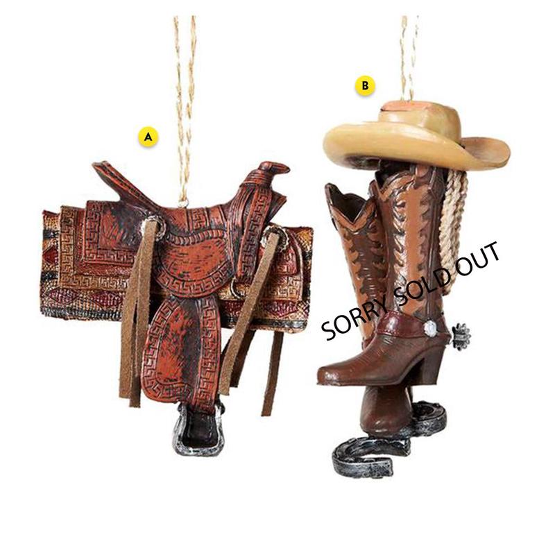 Western Saddle or Cowboy Boots & Hat Ornament