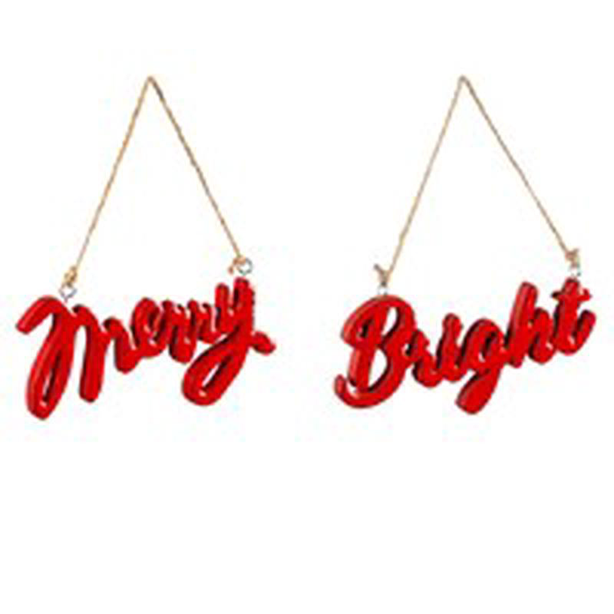 Wood Sentiment Ornament  Merry/Bright