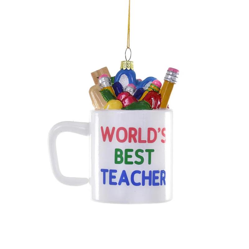 WORLD'S BEST TEACHER MUG ORNAMENT