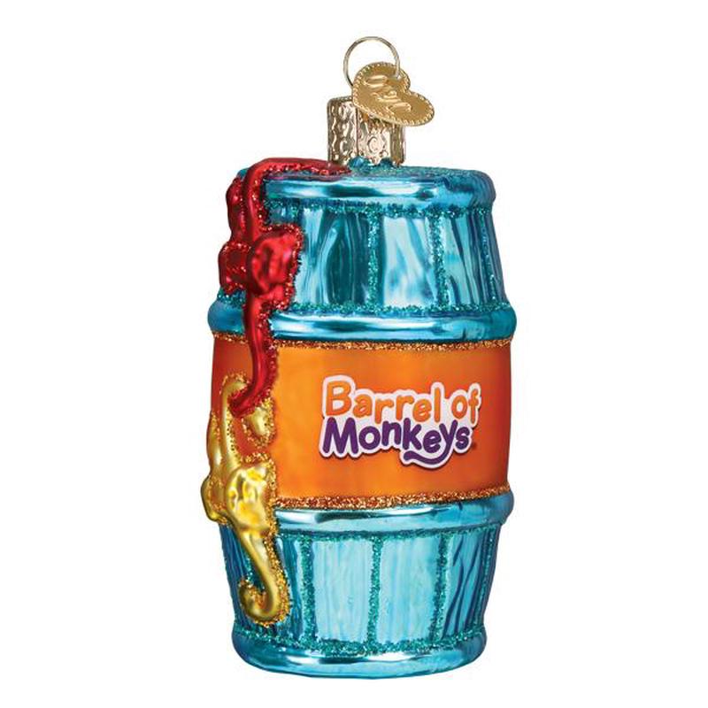 Barrel of Monkeys Ornament - Old World Christmas