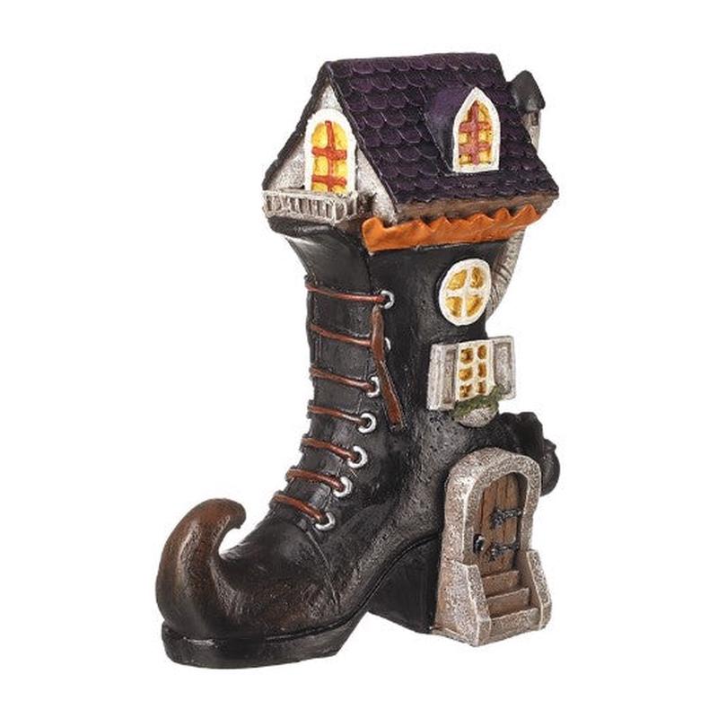 Black Resin Witches Boot House | DJX173