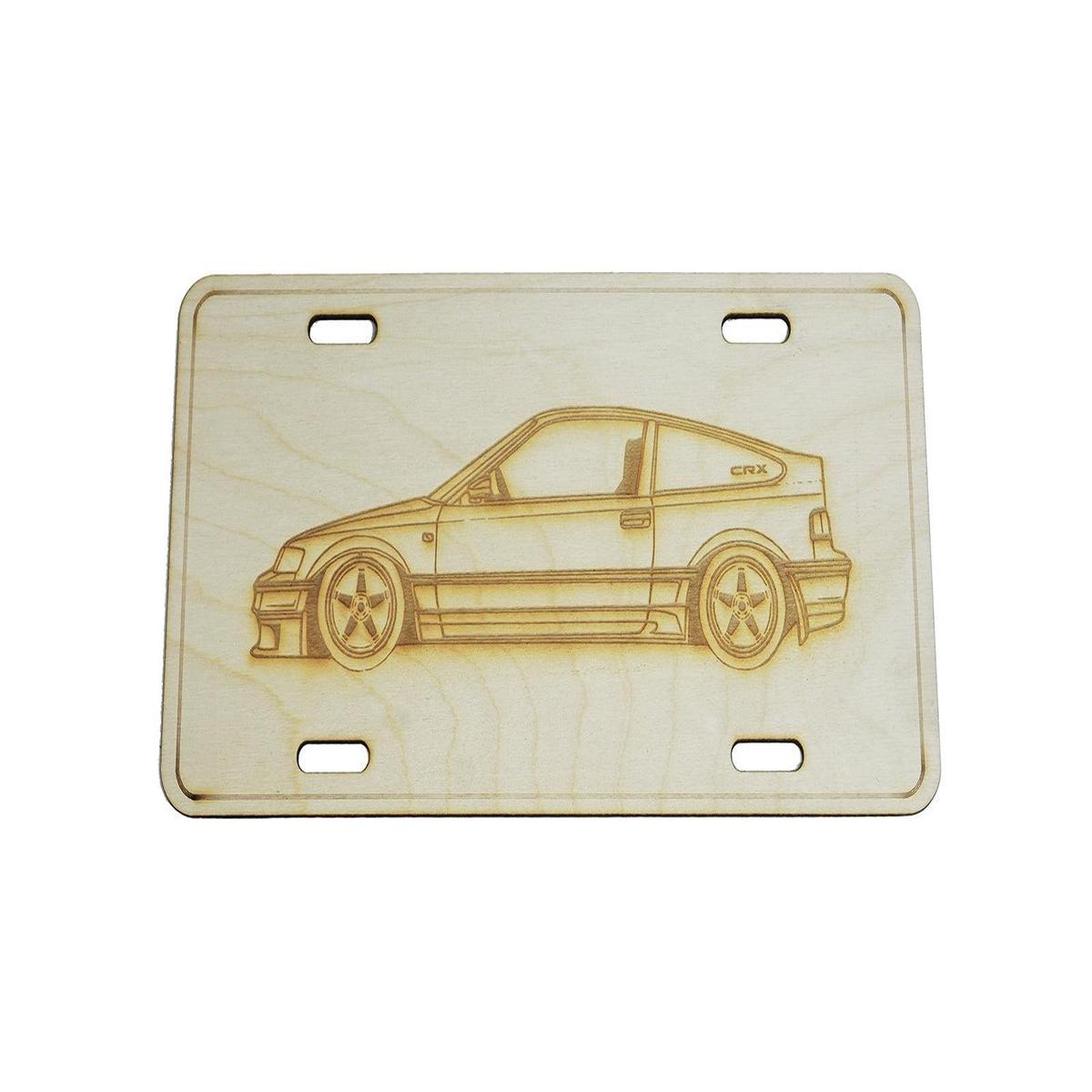 ZSPEC Honda CRX Si Hatchback License Plate, Birch, Ornamental