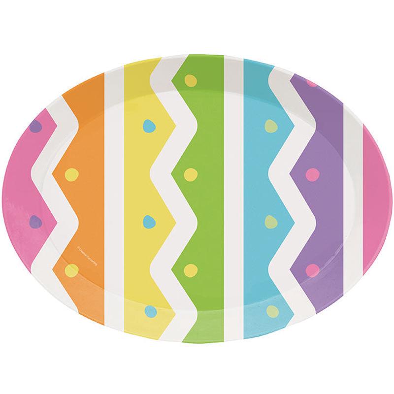 12/Case Bulk Bright Easter Egg Oval Plastic Trays