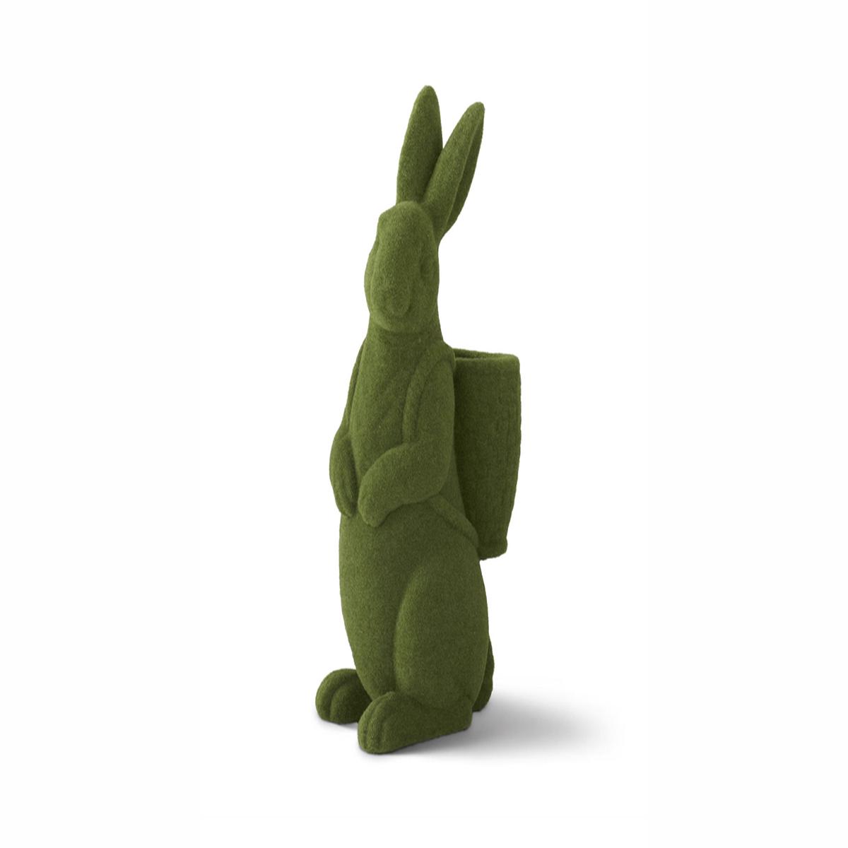 30" Flocked Mossy Rabbit w/ Backpack Basket