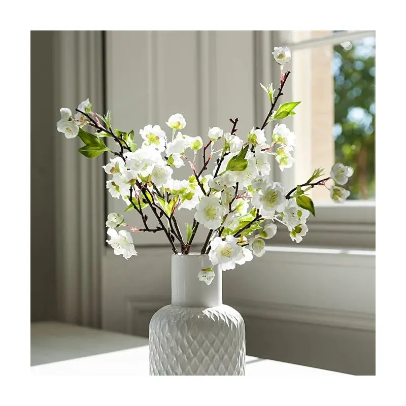 White Blossom in Geometric Bottle