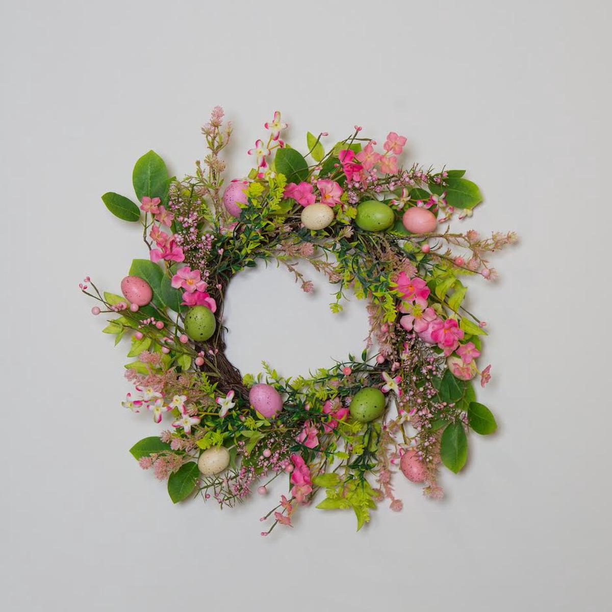22  Mixed Fls & Egg Wreath