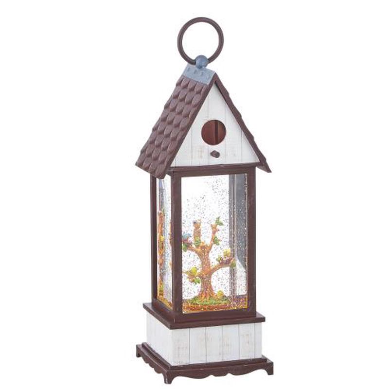 Birds on Tree Lighted Water Birdhouse Led Lantern