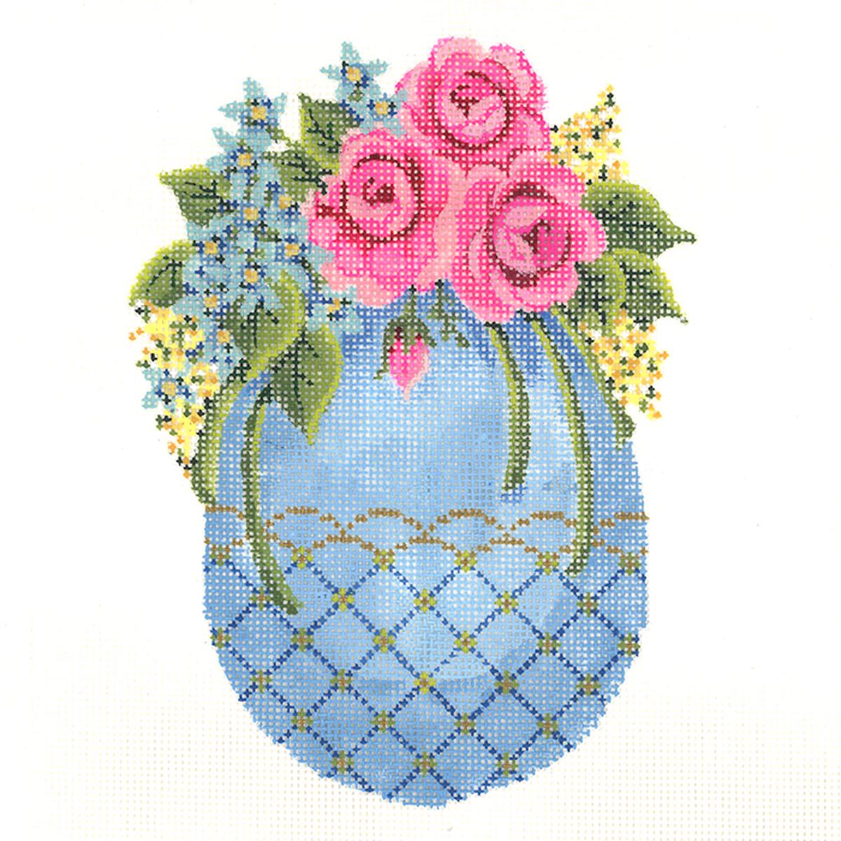 Blue Egg with Rose Crown