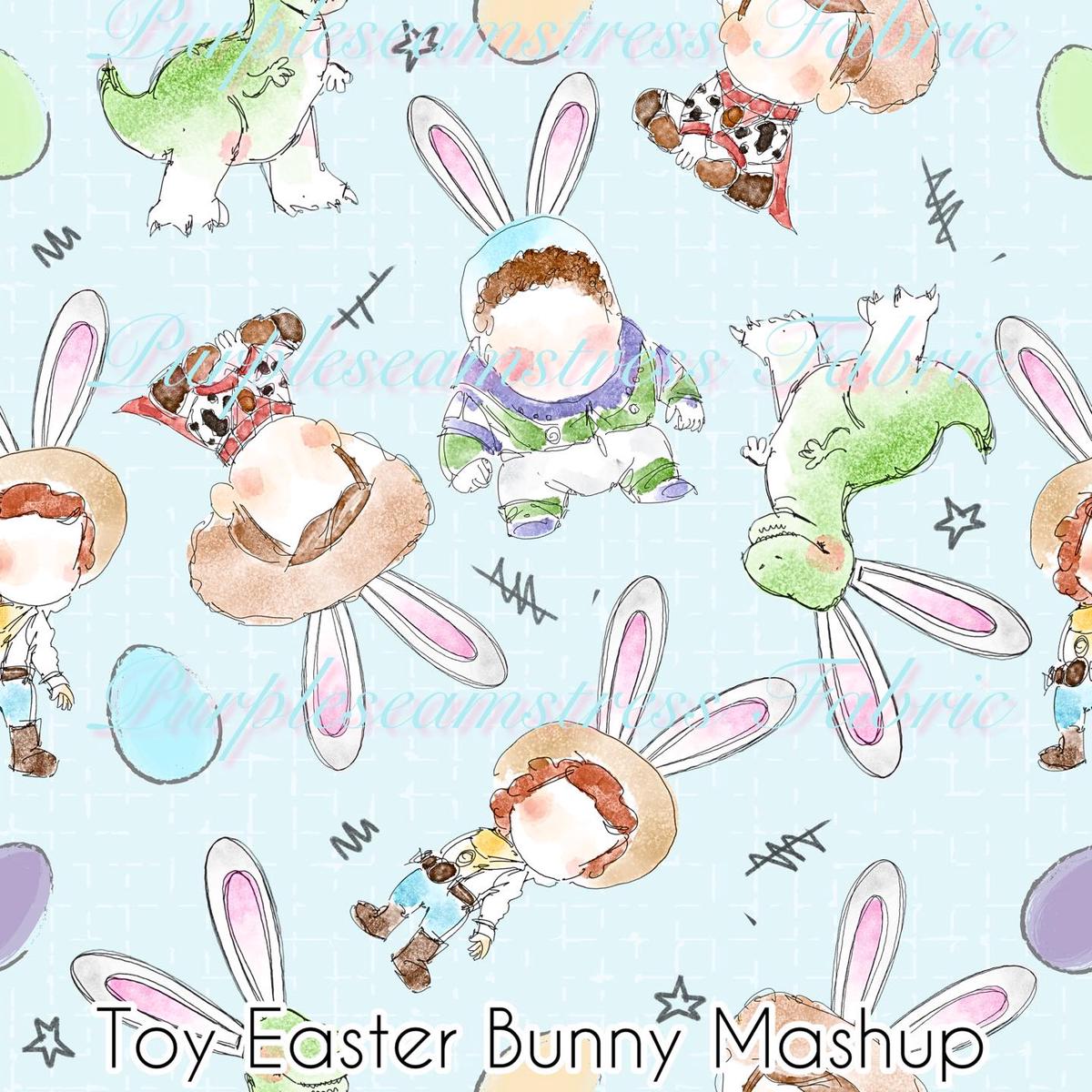 Toy Easter Bunny Mashup  Fabric