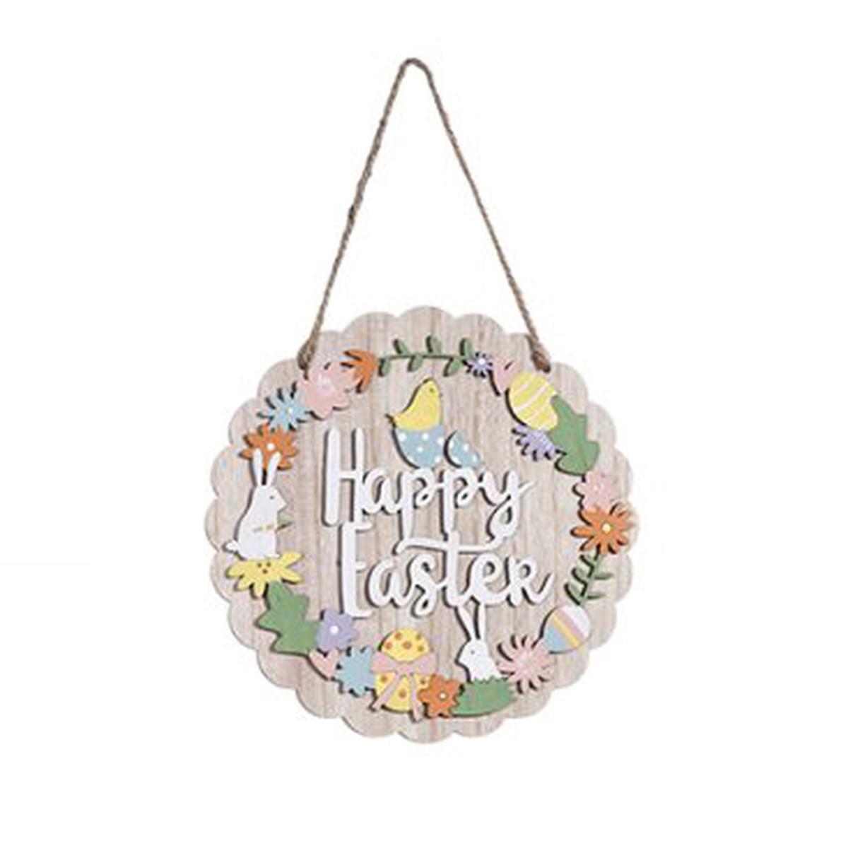 20cm Happy Easter Hanging Wooden Plaque