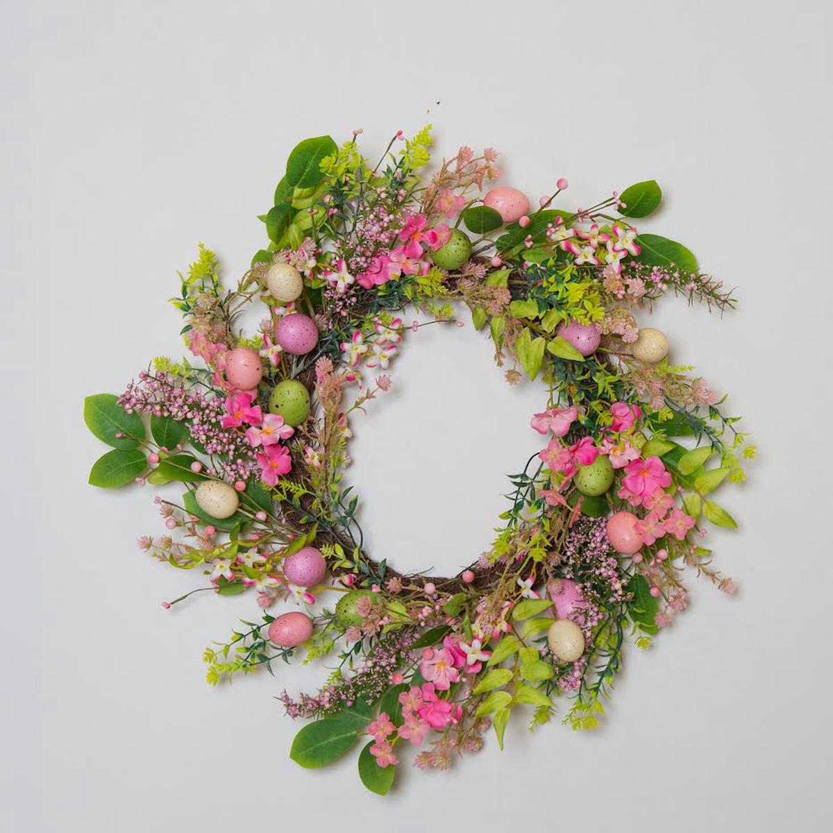 24   Mixed Fls & Egg Wreath