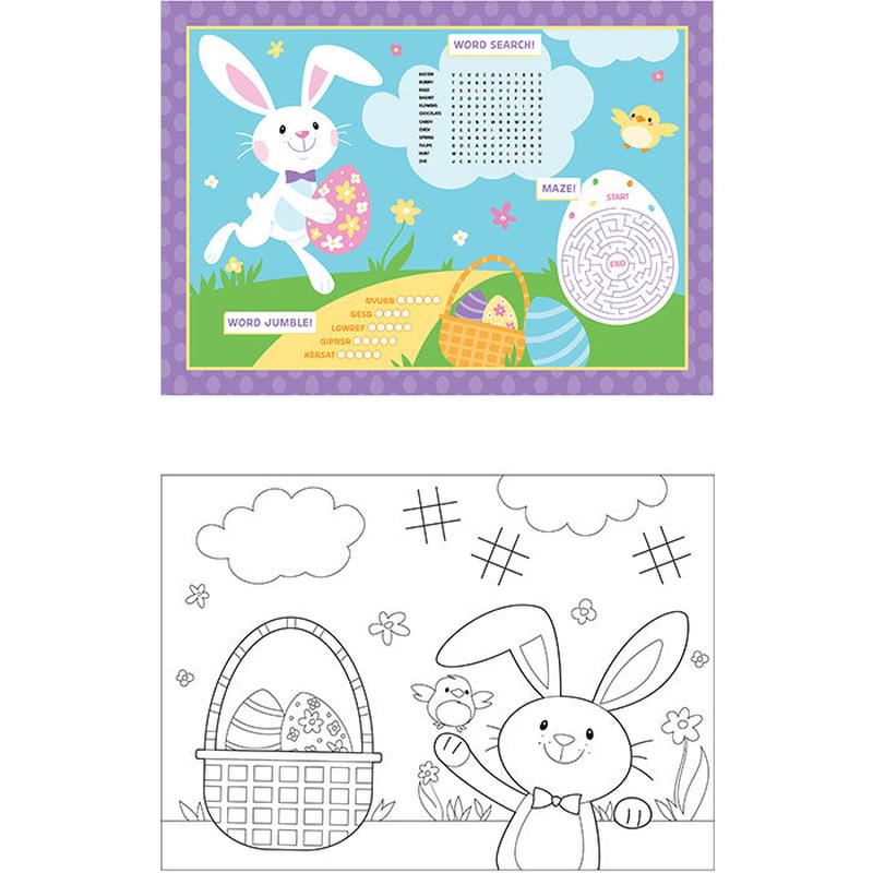 96/Case Bulk Easter Activity Placemats