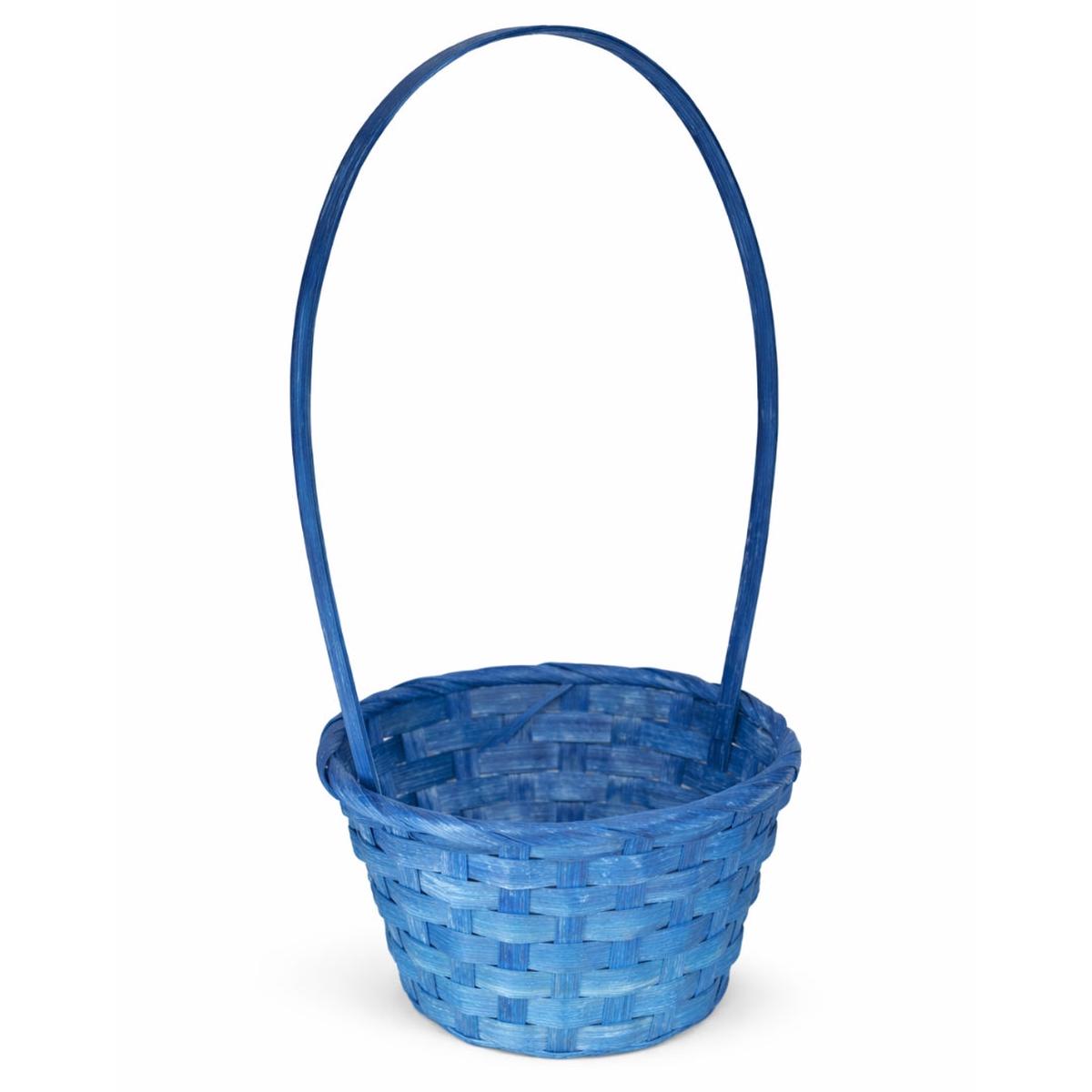 Blue Easter Bamboo Basket with Ribbon