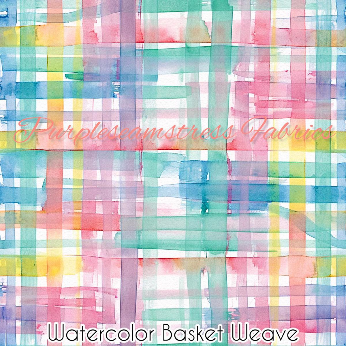Watercolor Basket Weave  Fabric