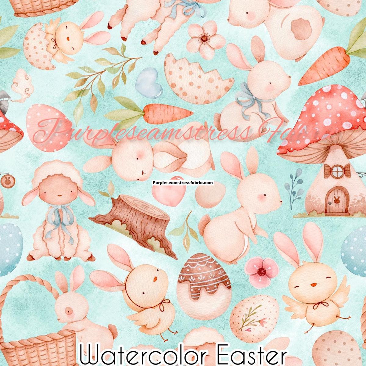 Watercolor Easter  Fabric