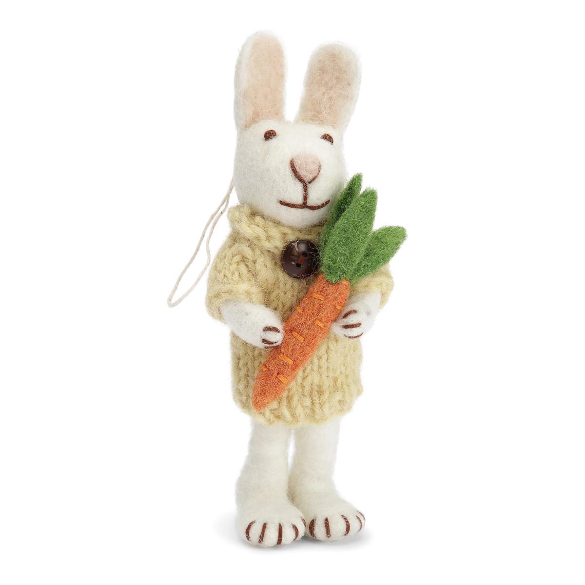 White Bunny with Yellow Dress and Carrot
