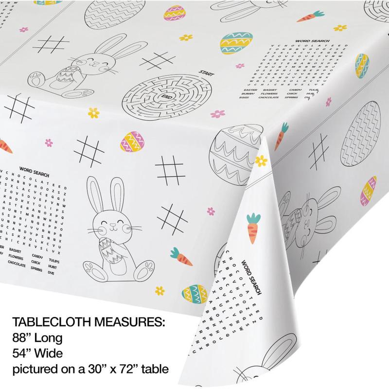 12/Case Bulk Kids Easter Activity Paper Table Covers