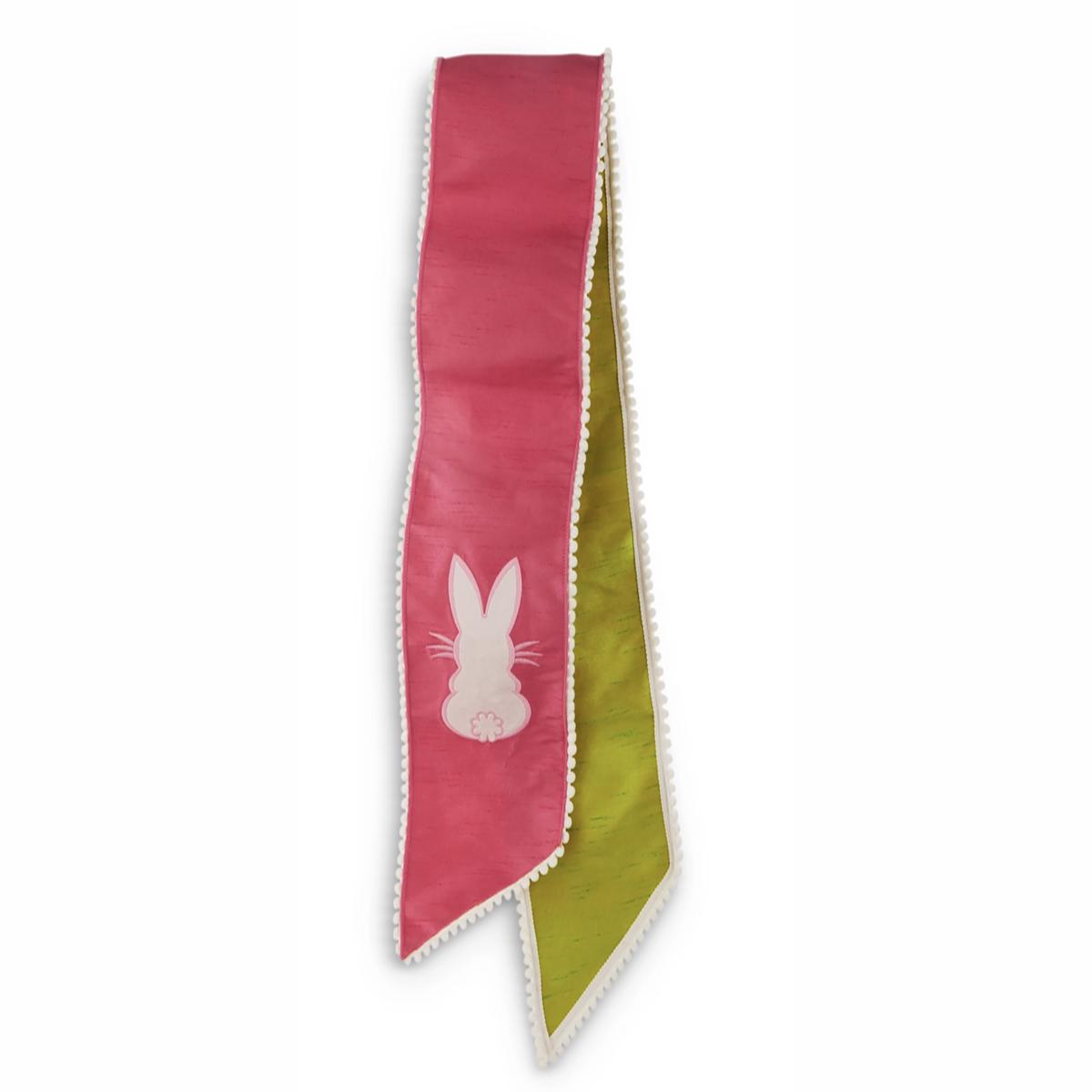 53" Bunny Pom Pom Wired Wreath Sash