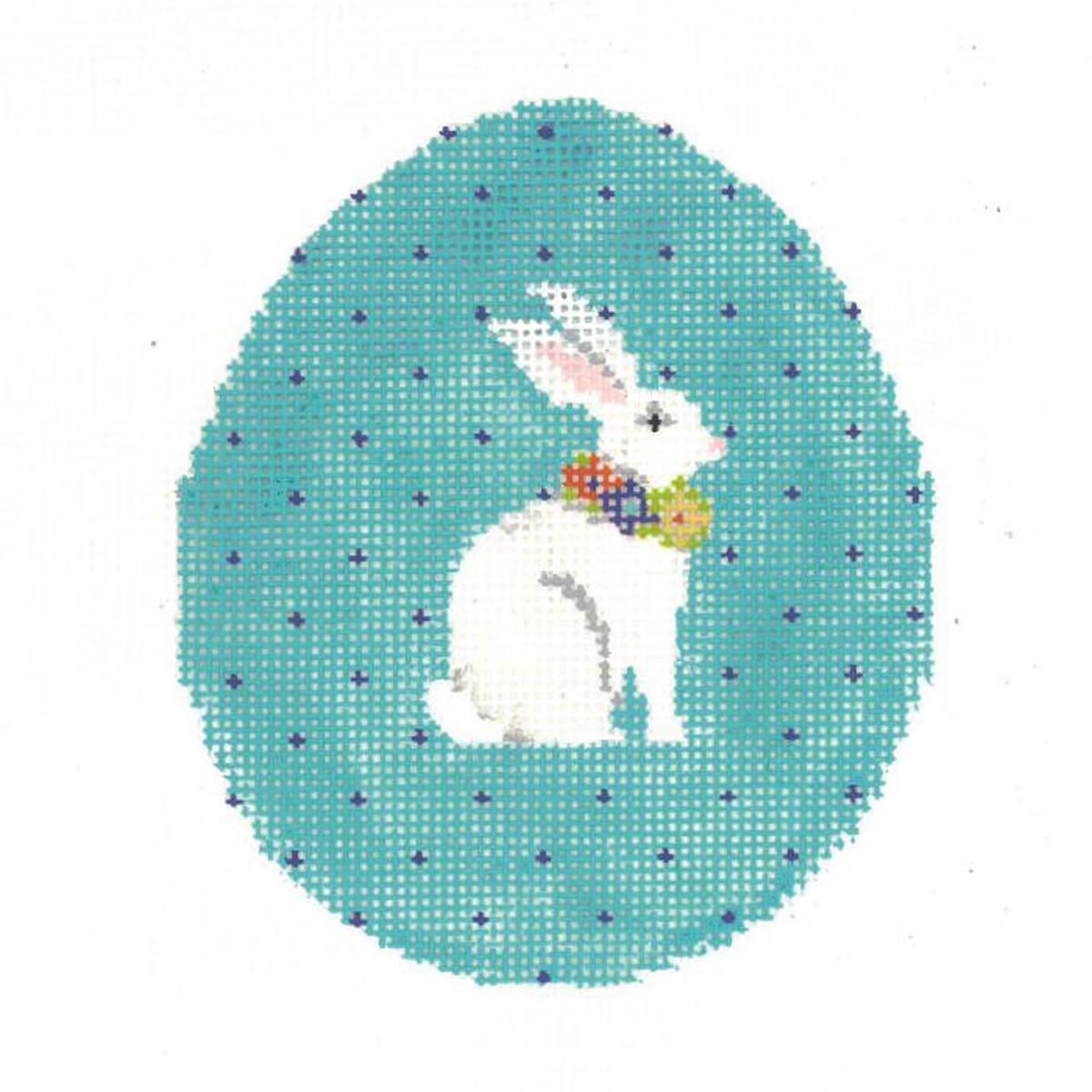 Aqua Pin-Dot Bunny Egg
