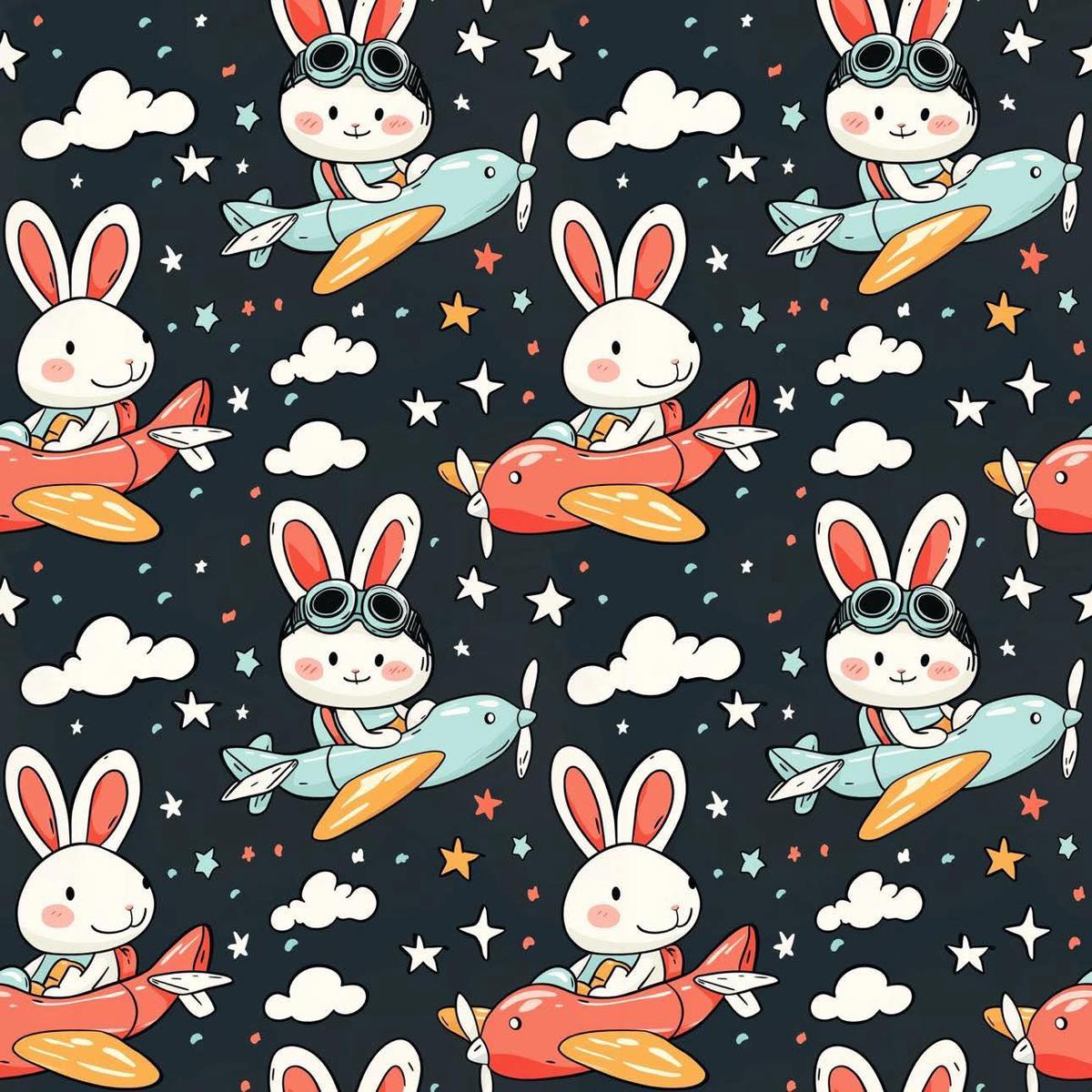 Aviator Bunnies  Fabric