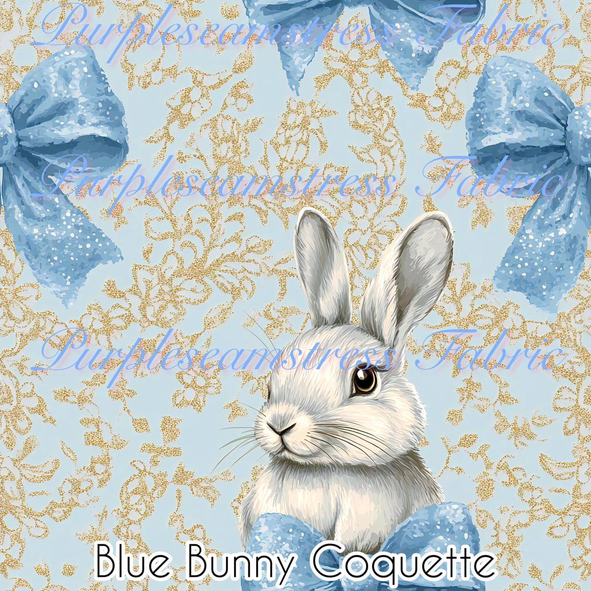 Blue Bunny Coquette  Fabric