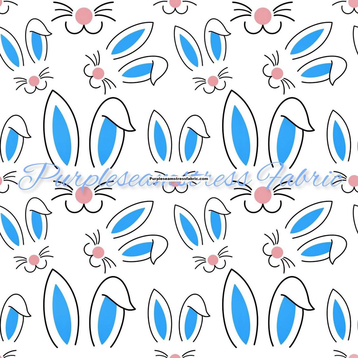 Blue Bunny Whiskers Easter  Fabri...