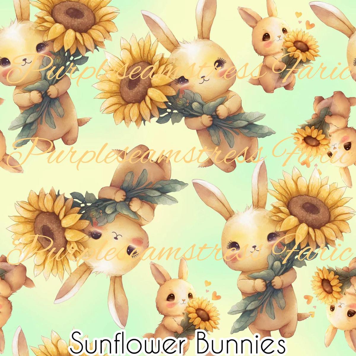 Sunflower Bunnies  Fabric