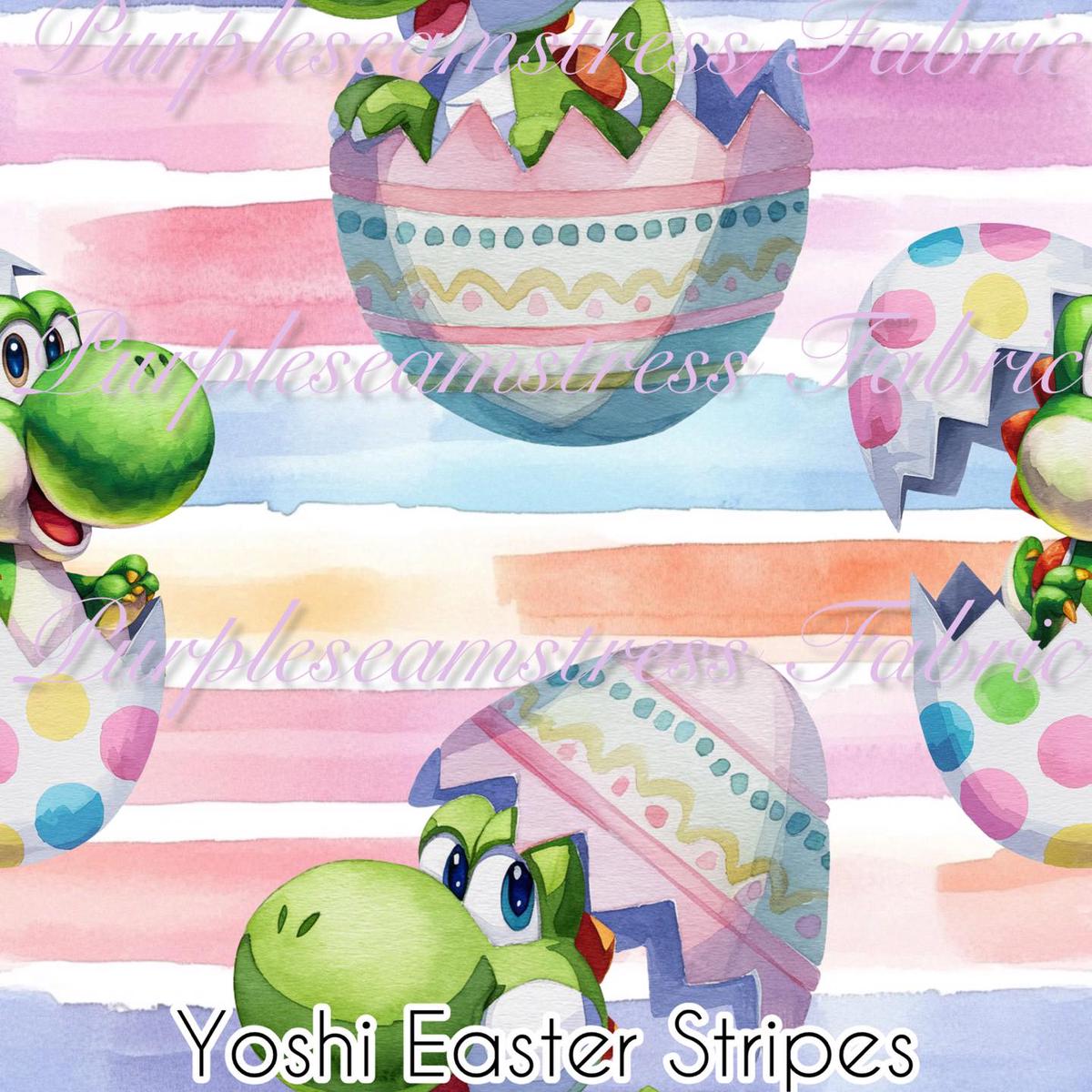 Yoshi Easter Stripes  Fabric