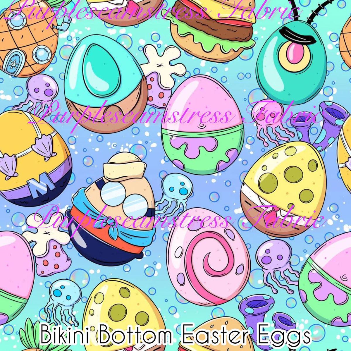 Bikini Bottom Easter Eggs  Fabric