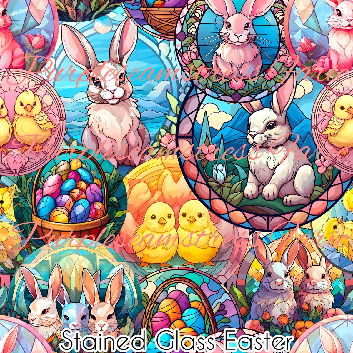 Stained Glass Easter  Fabric