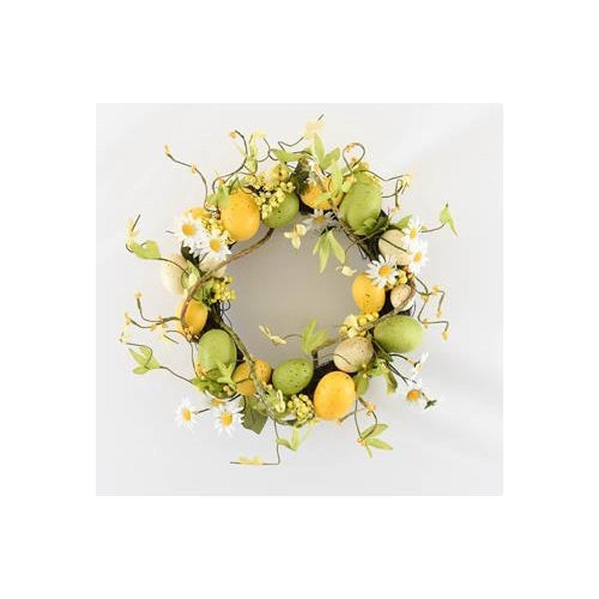 YELLOW BLOSSOM EGG WREATH 30CM
