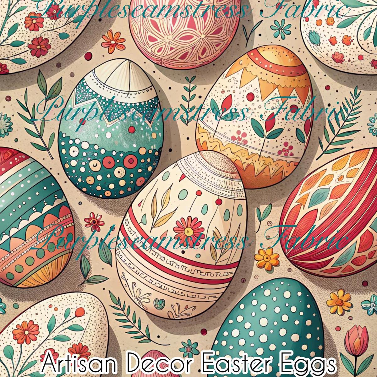Artisan Decor Easter Eggs  Fabric