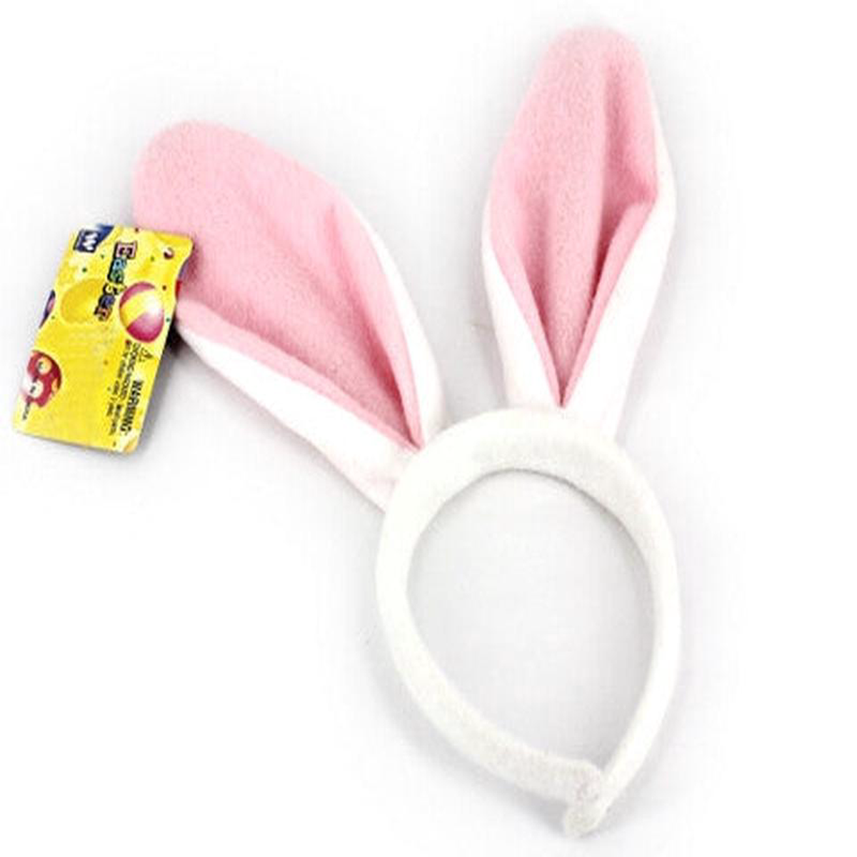 White 038 Pink Easter Bunny Ears Headband