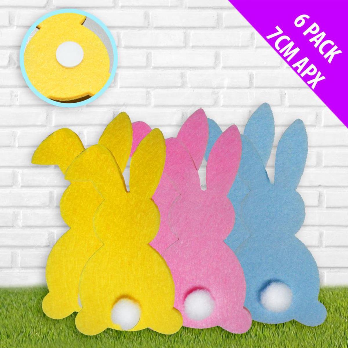 6 Felt Bunny Stickers