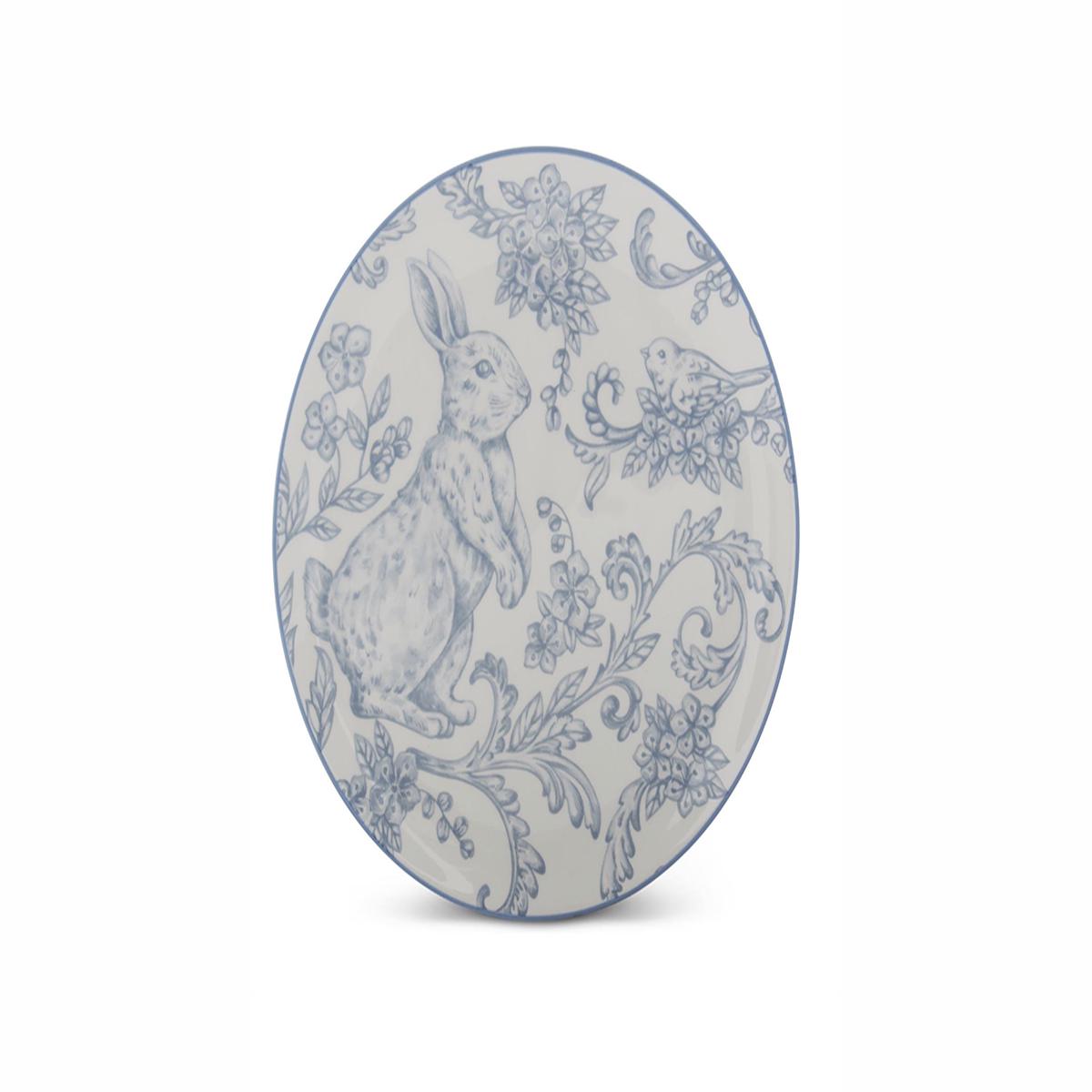 8" Blue/White Bunny Plate