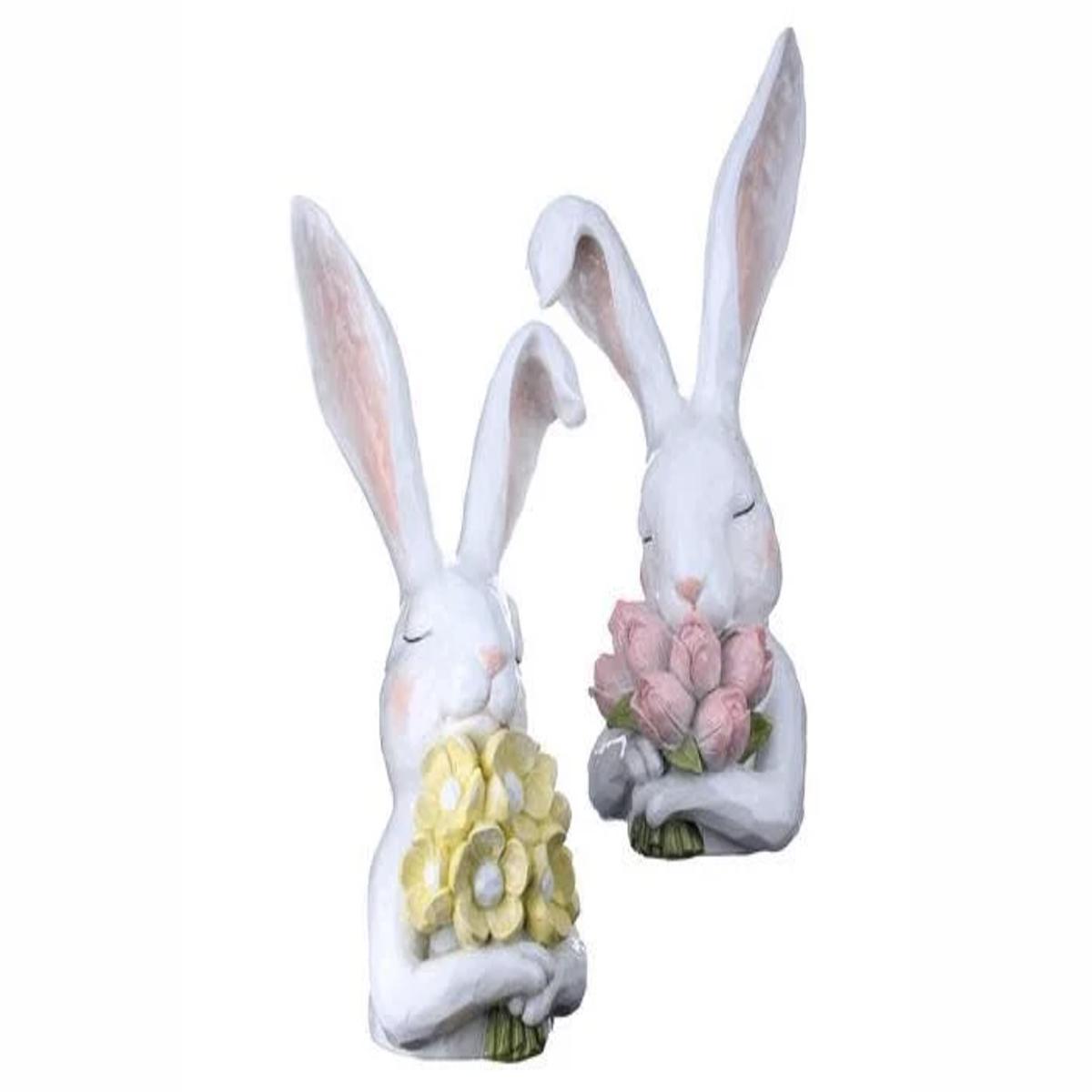 Thoughtful Bunny w/ Flowers
