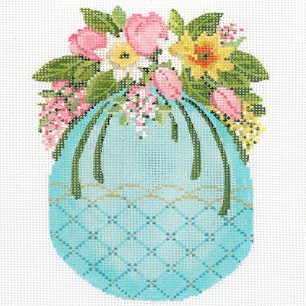 Turquoise Egg w/ Tulip Cascade