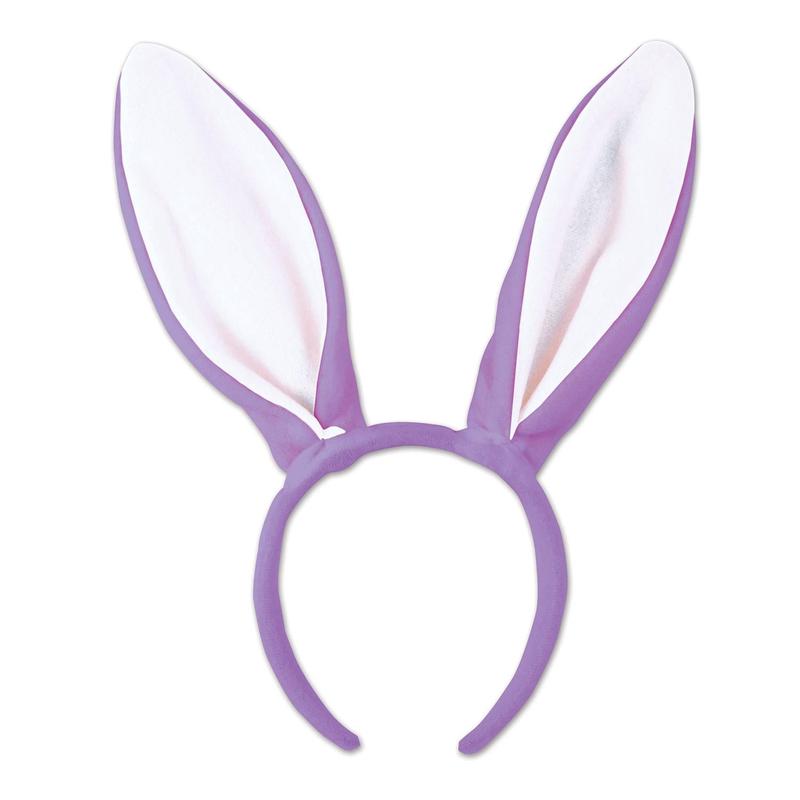 Easter Soft-Touch Bunny Ears - lavender & white