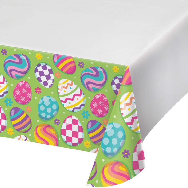 Eggscellent Easter Paper 54" x 96" Tablecover (12 per Case)