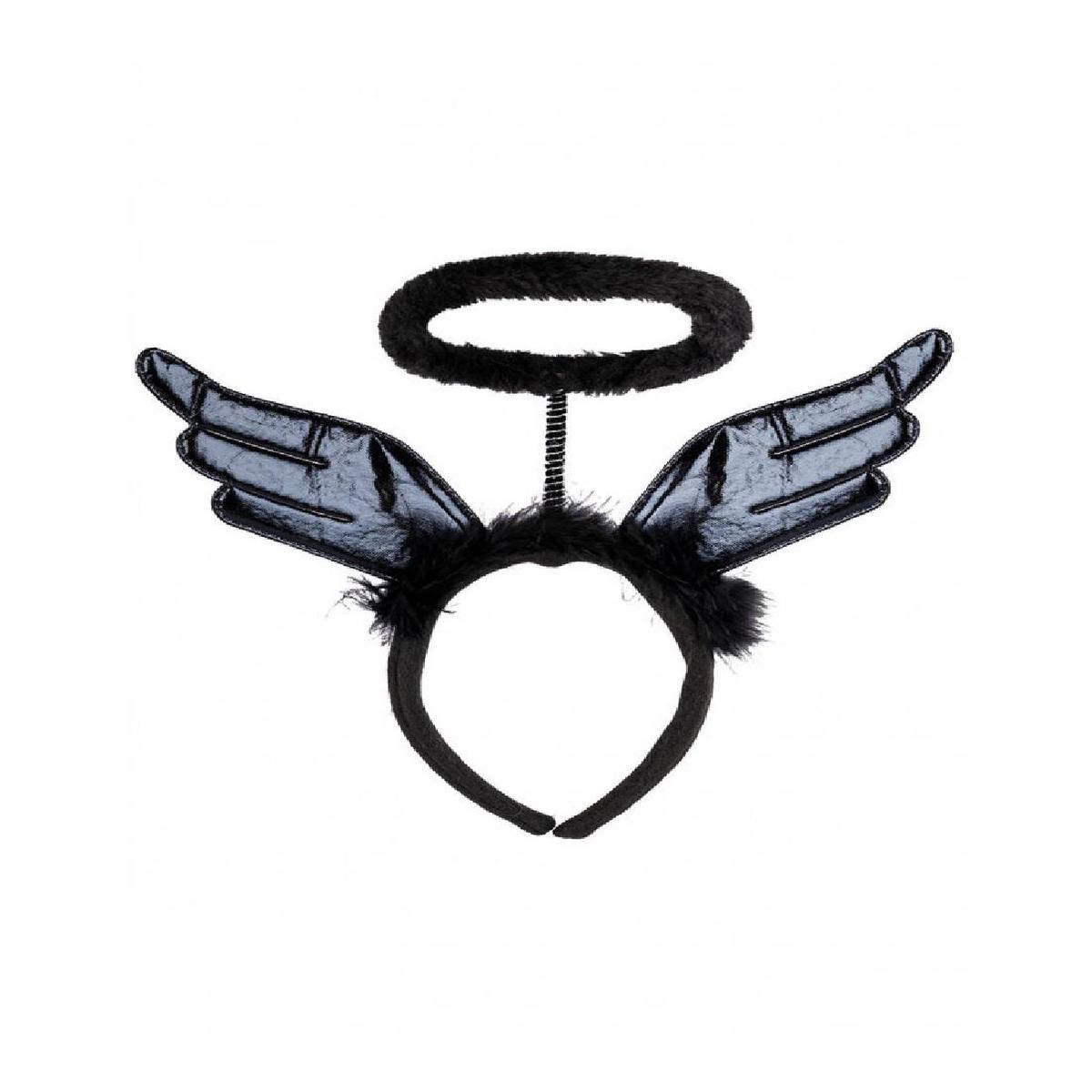 Halloween Black Angel Headband with Halo