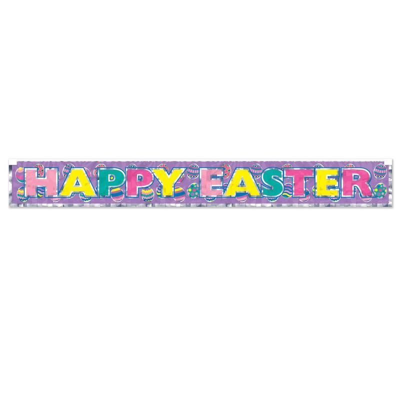 Metallic Happy Easter Fringe Banner