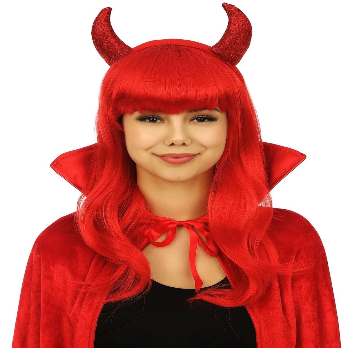 Red Carnival Halloween Wig with Fringe