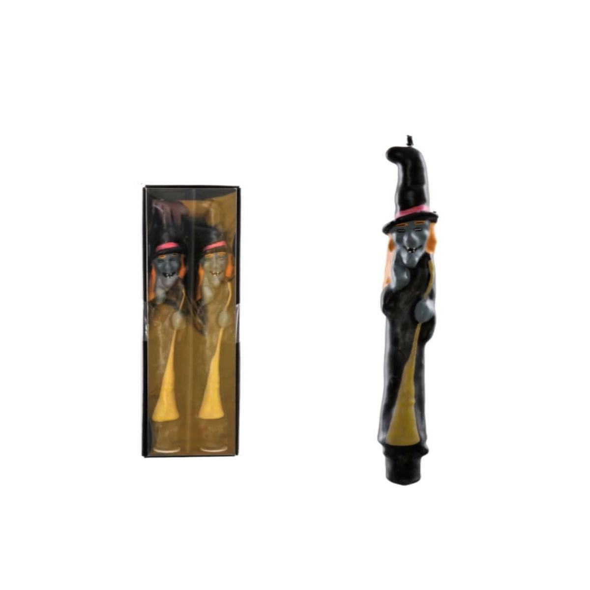 Set of 2 Witch Candles Halloween Ornaments