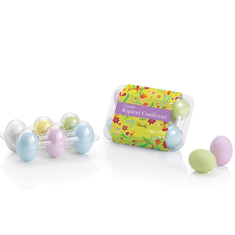 Venchi - Candied Mini Eggs In Small Clear Egg Box - Covetti