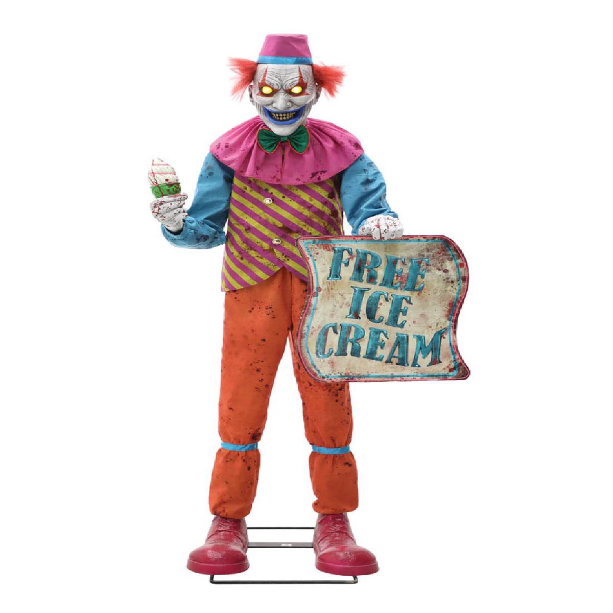 Animated Halloween Clown Ice Cream Man Neon 1.8m