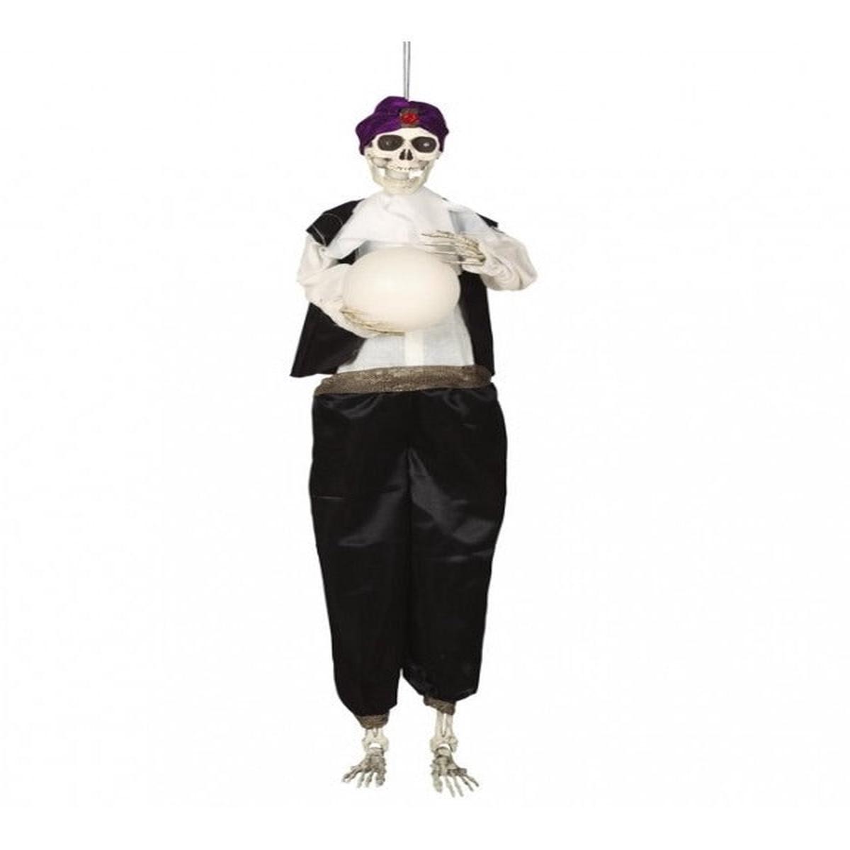 Animated Skeleton Wizard with Lights and Sound 90cm Halloween Ornaments