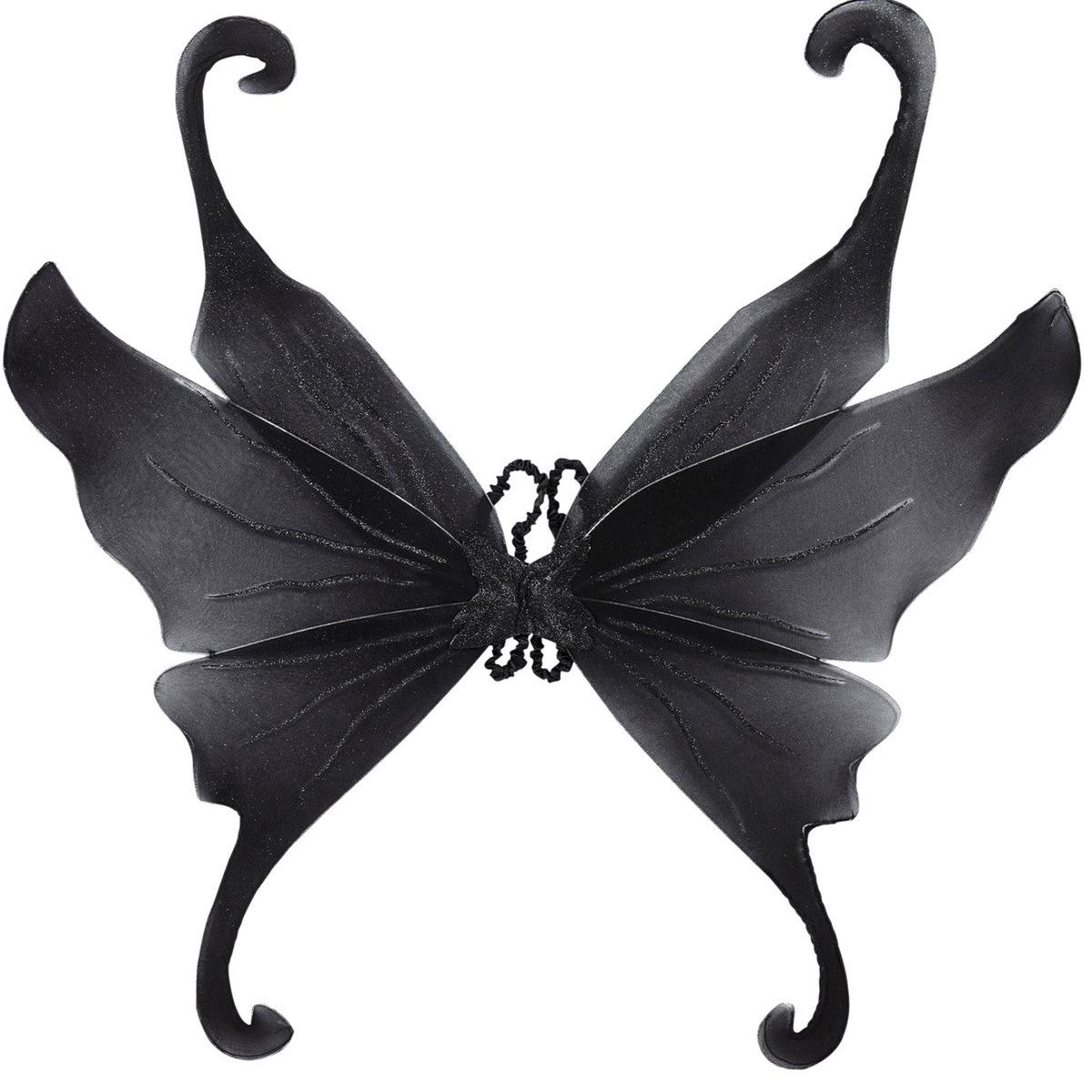 Black Glitter Wings Halloween 95x110cm