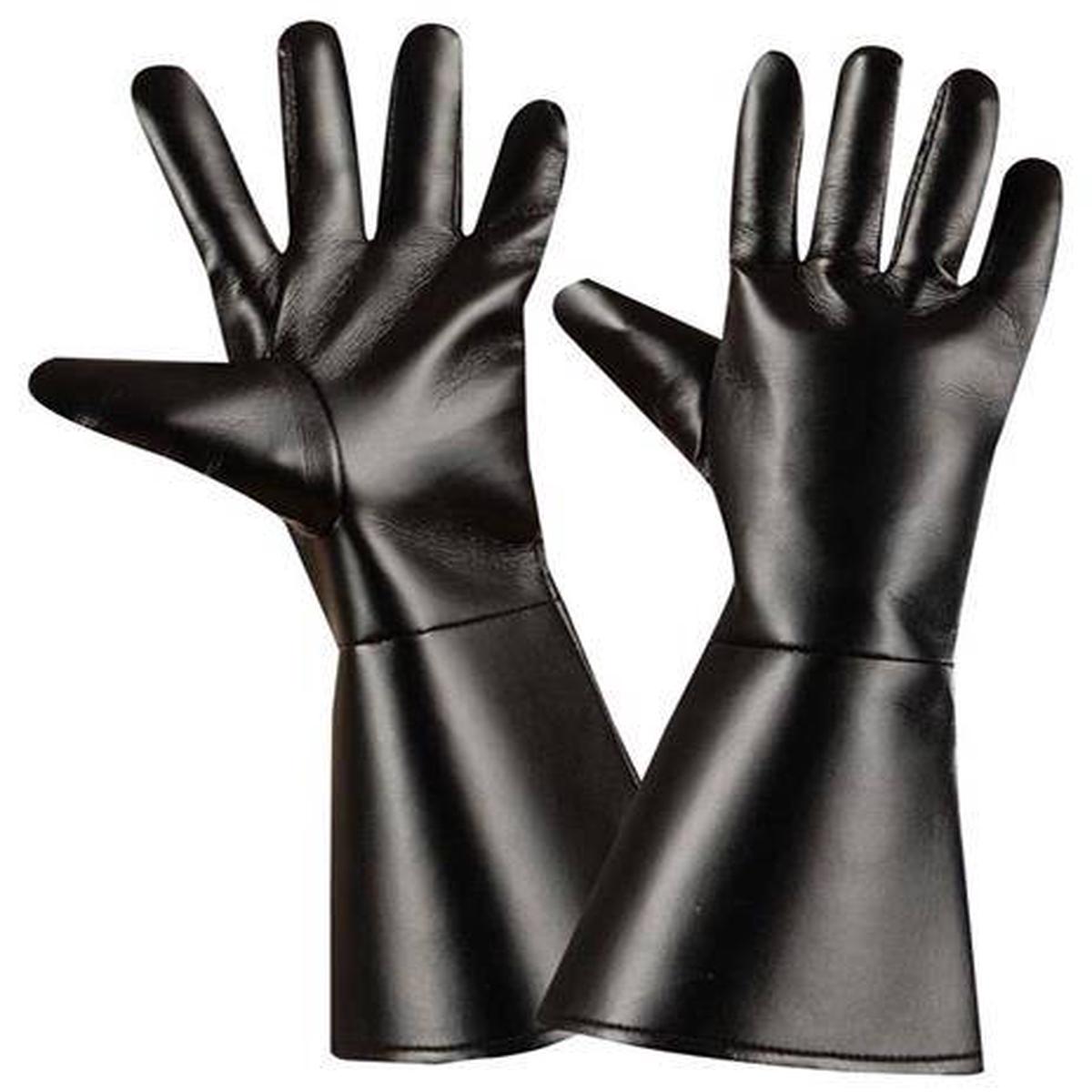 Black Leather Cowboy Gloves
